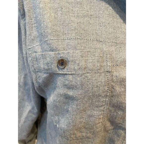 Treasure Bond Ladies Boyfriend M Gray Chambray Button-Up  Long Sleeve Casual - Picture 3 of 10